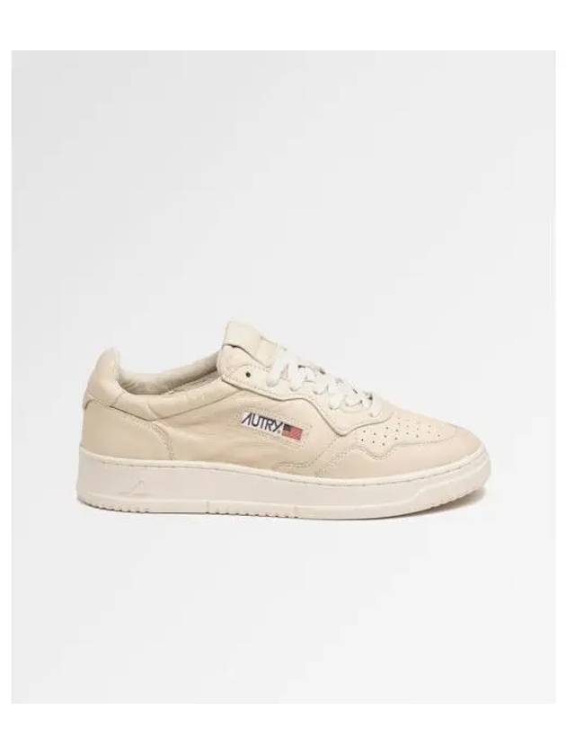 Medalist Solid Goatskin Sneakers Beige - AUTRY - BALAAN 1