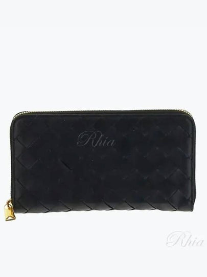 Intrecciato Zipper Around Long Wallet Black - BOTTEGA VENETA - BALAAN 2