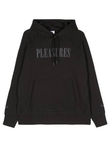 Pleasures Logo Print Drawstring Hoodie Black - PUMA - BALAAN 1