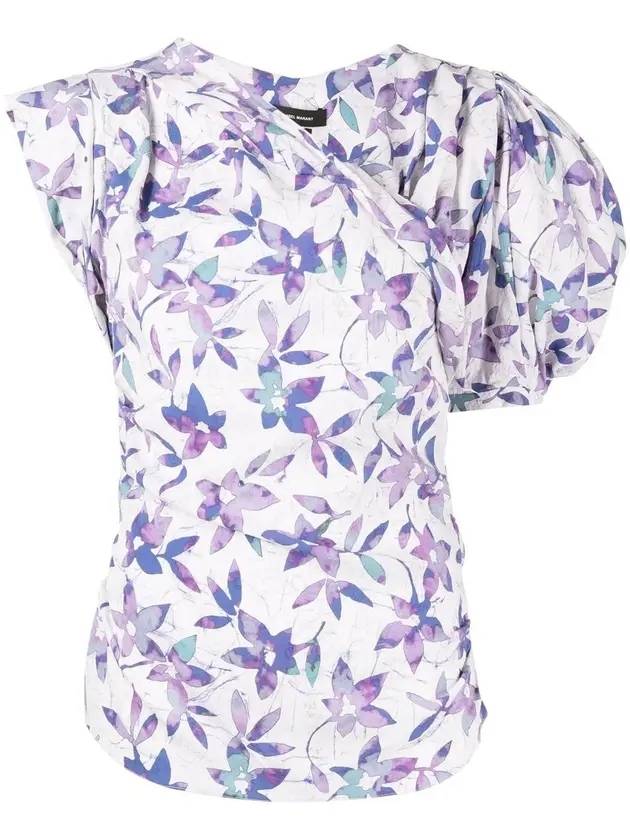 floral crepe blouse purple - ISABEL MARANT - BALAAN 1