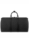 Keepall Bandouliere 50 Monogram Taurillon Leather Duffel Bag Black - LOUIS VUITTON - BALAAN 4