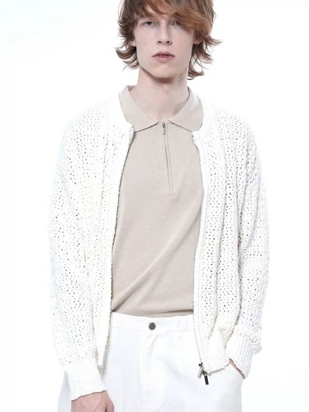 Punching knit zip up cardigan white - CHANCE'S NOI - BALAAN 9