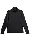 Men s Destry Zip up Golf Midlayer Black Melange GMJS10975 9992 - J.LINDEBERG - BALAAN 1