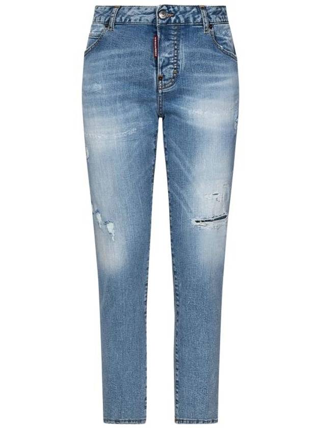 Distressed Cool Girl Skinny Jeans Light Blue - DSQUARED2 - BALAAN 2