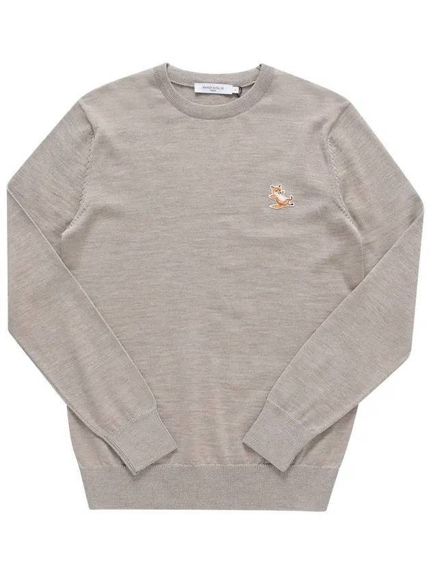 Chillax Fox Patch Classic Sweatshirt Beige Melange - MAISON KITSUNE - BALAAN 6