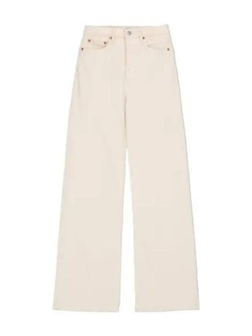 Ultra high rise wide denim pants vintage white jeans - RE/DONE - BALAAN 1