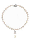 One Row Pearl Choker Necklace Silver - VIVIENNE WESTWOOD - BALAAN 1