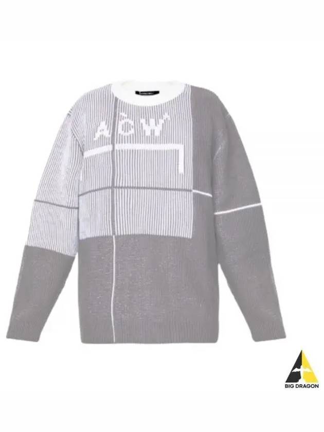 A COLD WALL GRID KNIT CREWNECK ACWMK083 MIDGR - A-COLD-WALL - BALAAN 1