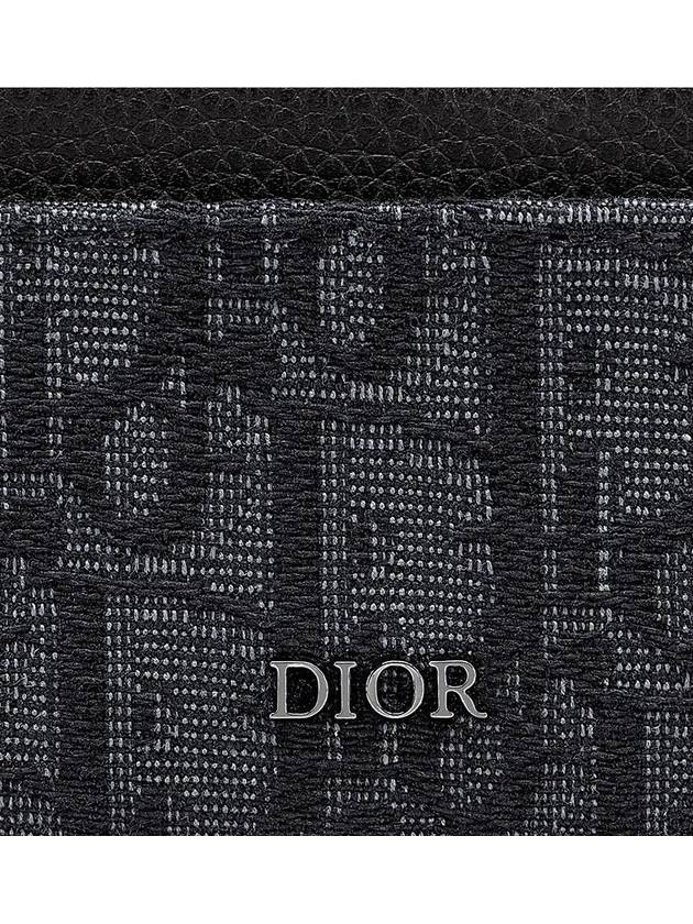 Oblique Jacquard Grain Leather Card Wallet Black - DIOR - BALAAN 5