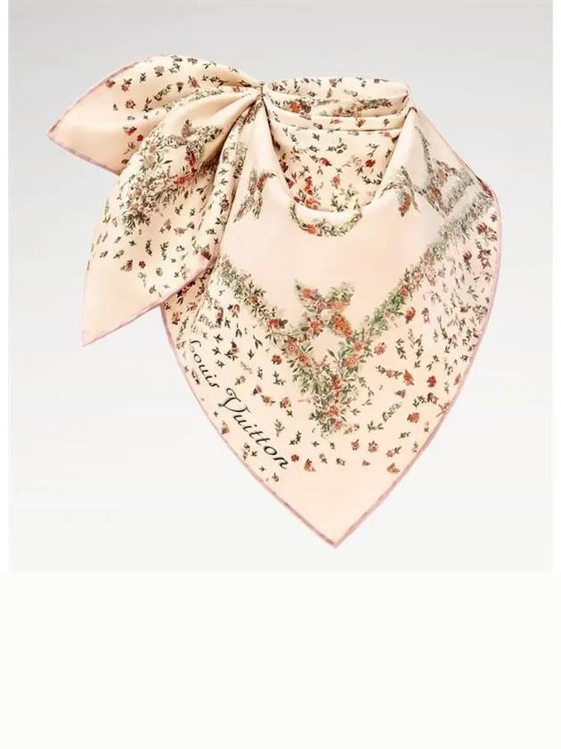 Monogram Flower Square 90 Scarf Beige - LOUIS VUITTON - BALAAN 3