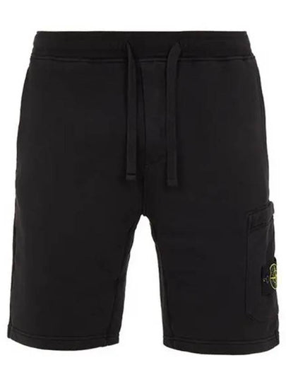 Waffen Patch  Fleece Bermuda Shorts Black - STONE ISLAND - BALAAN 2