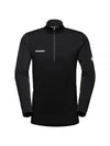 Men's Aenergy ML Half Zip Pull Long Sleeve T-Shirt Black - MAMMUT - BALAAN 1