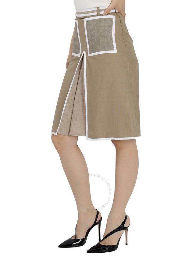 Burberry Wool Cashmere A-line Skirt With Box-pleat Detail, Brand Size 4 (US Size 2) - BURBERRY - BALAAN 2