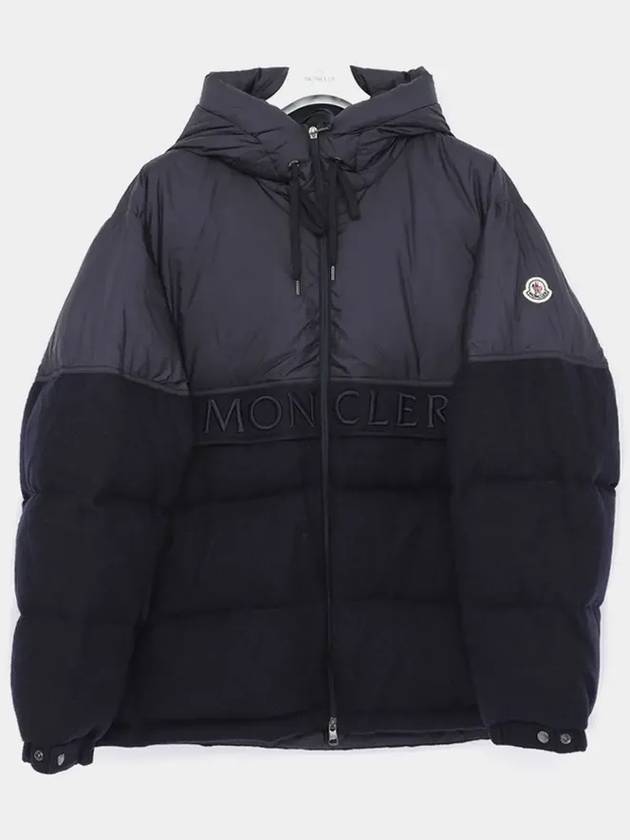 Andres patch logo wool mix hooded padded men s jacket 1A00146 M5113 742 - MONCLER - BALAAN 3