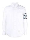 4 Bar Stripe Cotton Long Sleeve Shirt Medium Blue - THOM BROWNE - BALAAN 3