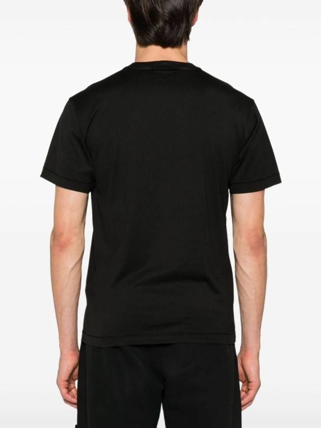 Logo Patch Short Sleeve T-Shirt Black - STONE ISLAND - BALAAN 6