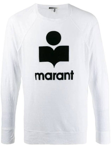 Kiefferf Logo Linen Long Sleeve T-Shirt White - ISABEL MARANT - BALAAN 1