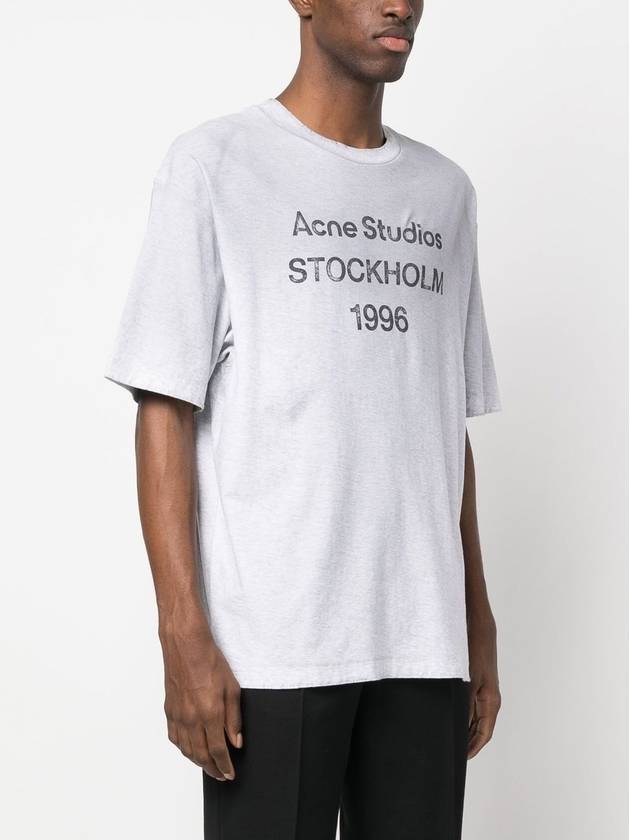 Stamp Logo Short Sleeve T-Shirt Grey Melange - ACNE STUDIOS - BALAAN 3