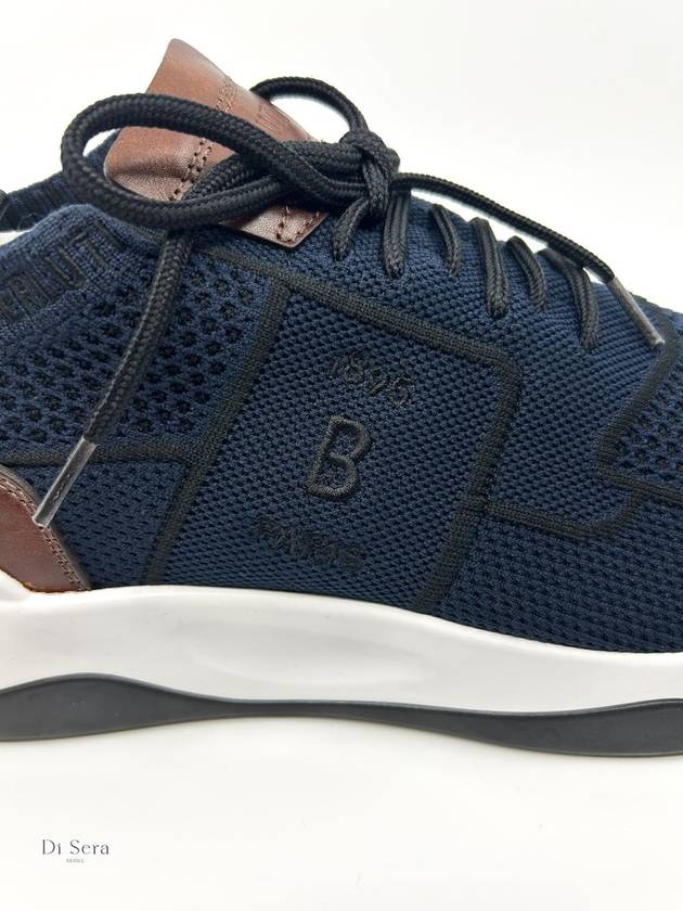 Shadow Knit Leather Low Top Sneakers Navy - BERLUTI - BALAAN 3