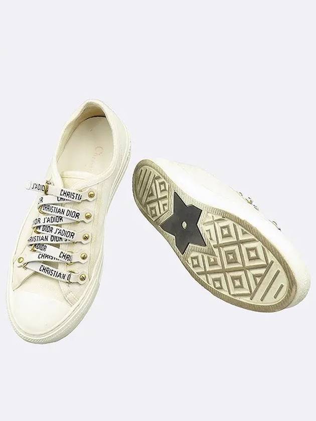 KCK177CVA S06W White Cotton Canvas WALK N Women s Sneakers 225MM - DIOR - BALAAN 3