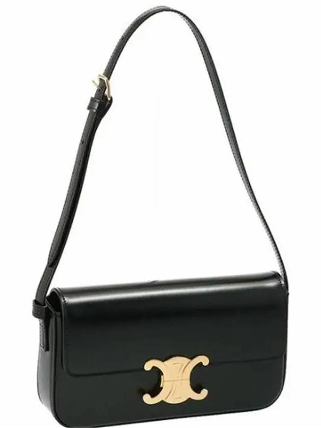 Claude Shiny Calfskin Shoulder Bag Black - CELINE - BALAAN 7