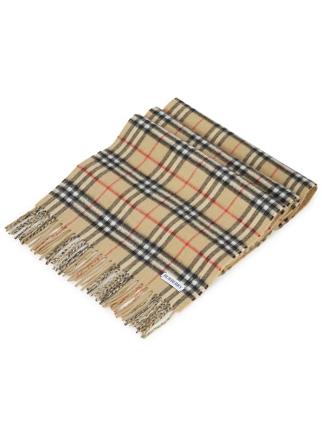 Check Cashmere Scarf Beige - BURBERRY - BALAAN 3