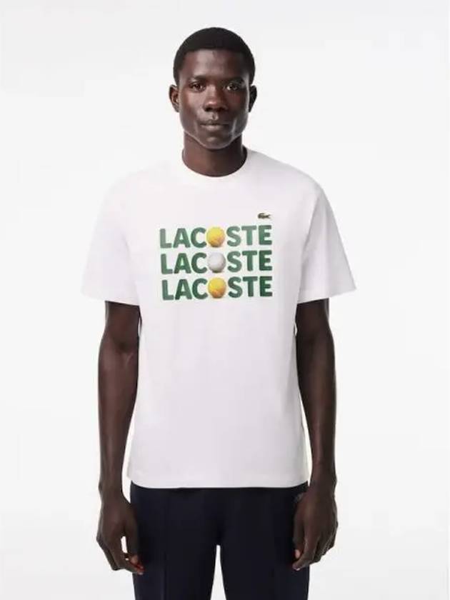 Men s Heavy Jersey Lettering Ball Graphic T Shirt TH7370 54G 001 Domestic Product GQ2N24013021130 - LACOSTE - BALAAN 1