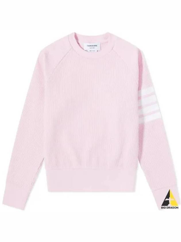 Women's Diagonal Wappen Crew Neck Sweatshirt Pink - THOM BROWNE - BALAAN 2