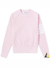 Women's Diagonal Wappen Crew Neck Sweatshirt Pink - THOM BROWNE - BALAAN 2