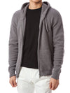 Soft Boucle Knit Zip-Up Hoodie Grey - ROBERTO COLLINA - BALAAN 1