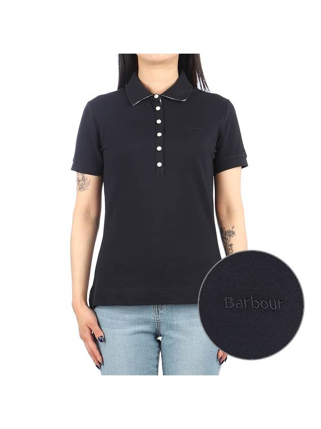 Portsdown Button Polo Shirt Navy - BARBOUR - BALAAN 1