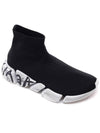 Speed ​​2.0 Graffiti Knit High Top Sneakers Black - BALENCIAGA - BALAAN 4