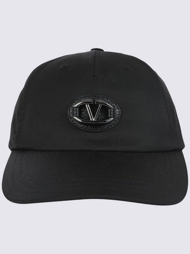 Valentino Garavani Black Cotton Baseball Cap - VALENTINO - BALAAN 1