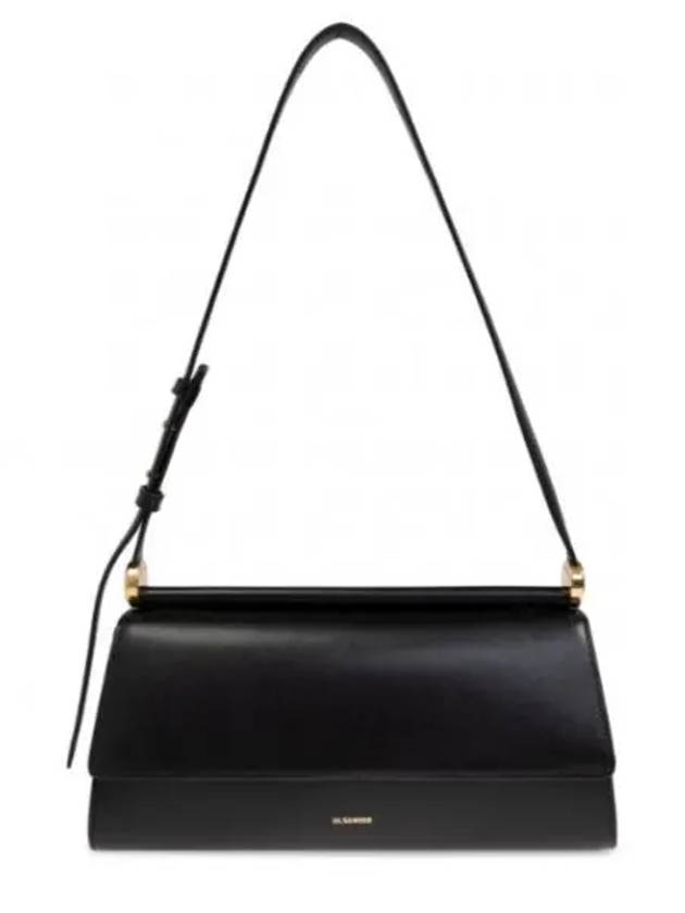 Ghost Foldover Top Shoulder Bag Black - JIL SANDER - BALAAN 2