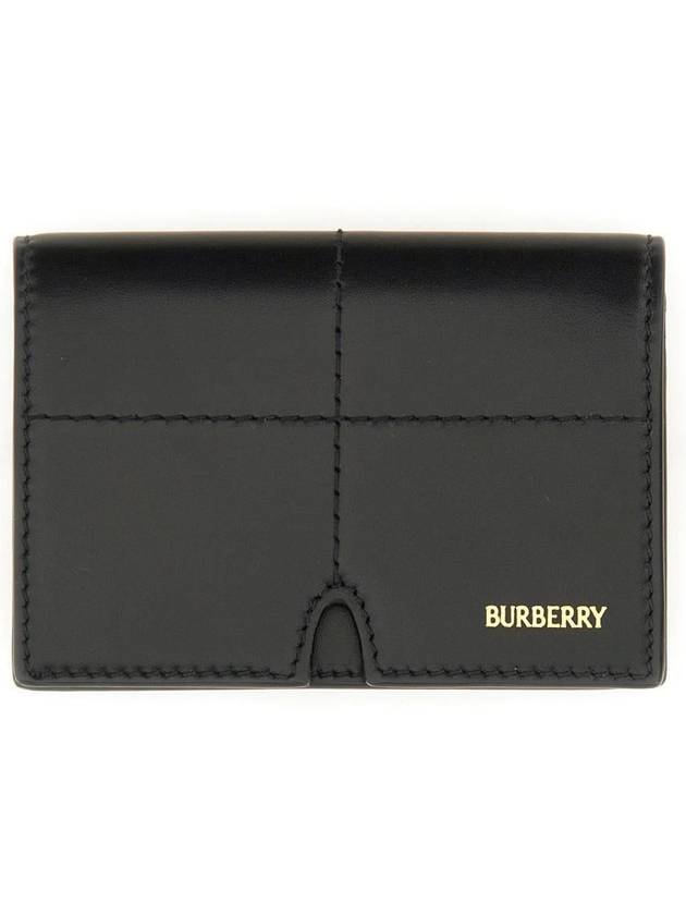 Logo Leather Card Wallet Black - BURBERRY - BALAAN 2