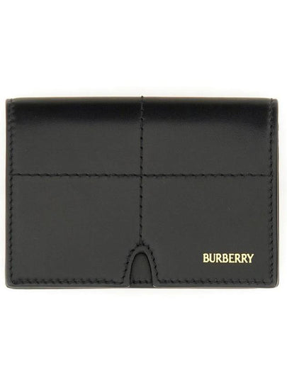 Logo Leather Card Wallet Black - BURBERRY - BALAAN 2