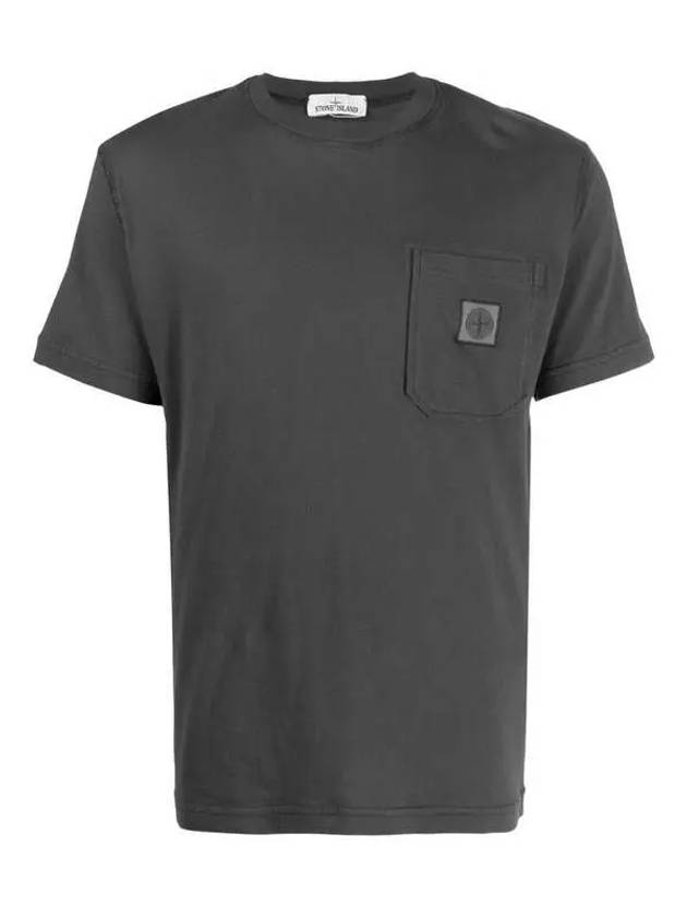 Wappen Logo Patch Pocket Short Sleeve T-Shirt Grey - STONE ISLAND - BALAAN 2