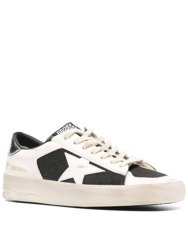 Stardan Silver Tab Leather Low Top Sneakers White - GOLDEN GOOSE - BALAAN 4