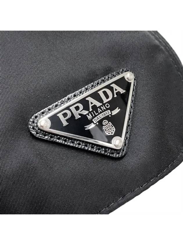 Re-Nylon Triangle Logo Baseball Cap Black - PRADA - BALAAN 6