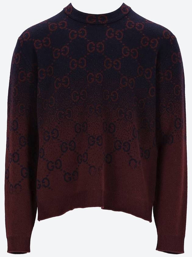 GG Degradé Wool Jacquard Knit Top Bordeaux Dark Blue - GUCCI - BALAAN 2