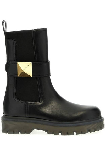 One Stud Leather Boots 3W2S0FY1KUM 0NO NERO B0170467836 - VALENTINO - BALAAN 2