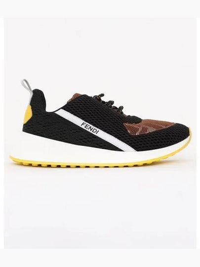 Kids Logo Mesh Low Top Sneakers Black - FENDI - BALAAN 2