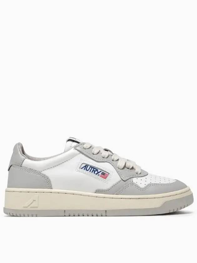 Men's Medalist Low Leather Sneakers Grey White - AUTRY - BALAAN 2