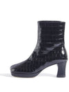 Women's Leather Ankle Boots Black JWSM29BL - JE LA CONNAIS - BALAAN 4