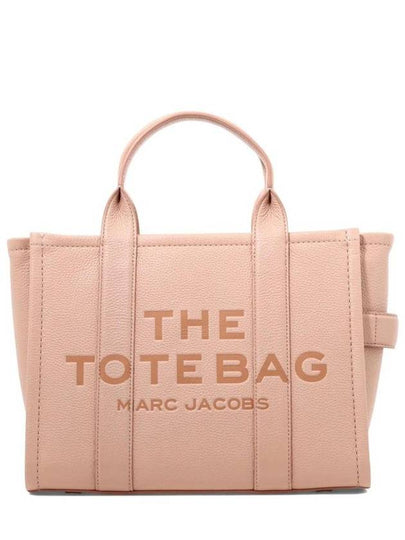 Logo Medium Leather Tote Bag Pink Rose - MARC JACOBS - BALAAN 2