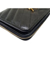 Women s 403723 Monogram Black Leather Compact Zipper Around Half Wallet - SAINT LAURENT - BALAAN 4