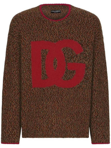 Maglia DG Logo Knit Top Brown - DOLCE&GABBANA - BALAAN 1