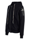 Jasons Embroidered Logo Zip Up Hoodie Black - RICK OWENS - BALAAN 3