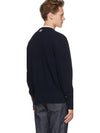 Men's Three Stripes Detail Mohair Cardigan Navy - THOM BROWNE - BALAAN 4