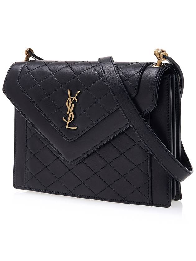 Gabi Quilting Small Lambskin Shoulder Bag Black - SAINT LAURENT - BALAAN 3